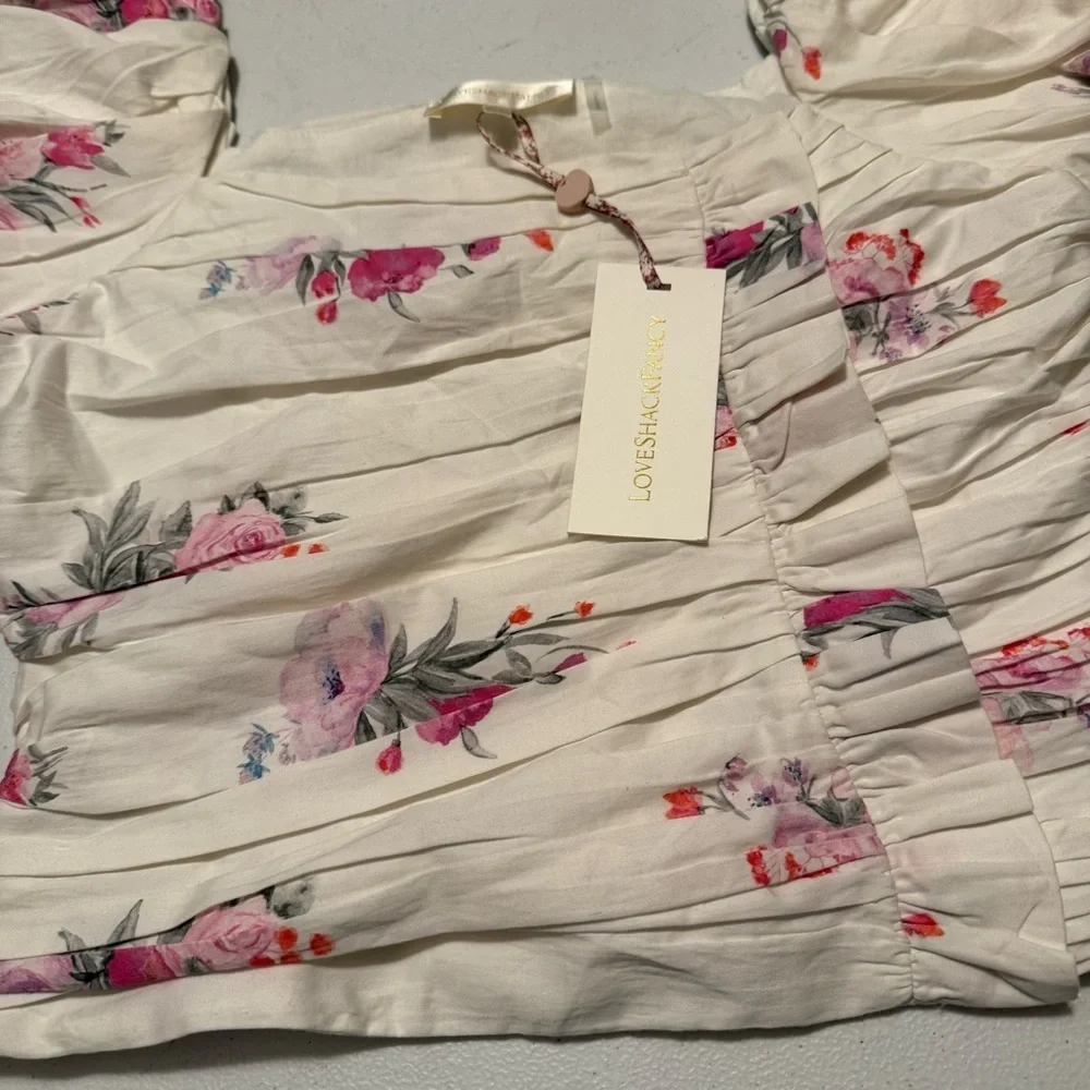 LoveShackFancy Dalima Puff Sleeve Top NWT size 2